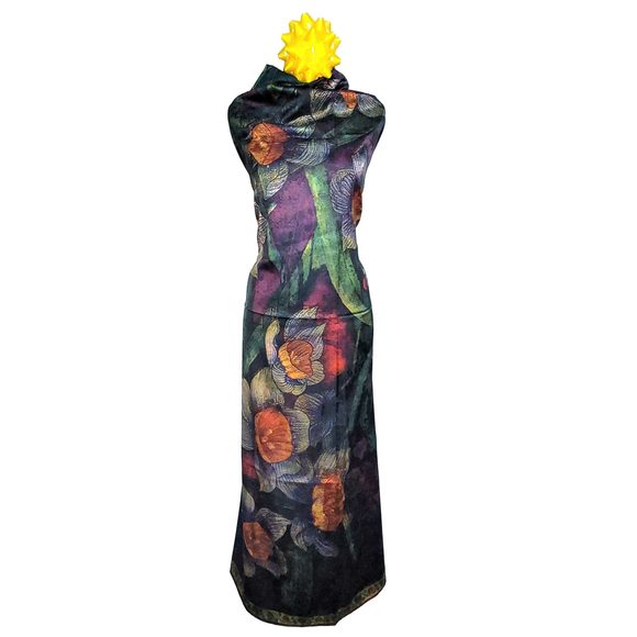 NWT Double Sided Silk Scarf 52"x52" Large Square Shawl Wrap XiangYunShal 2244 - Picture 4 of 11